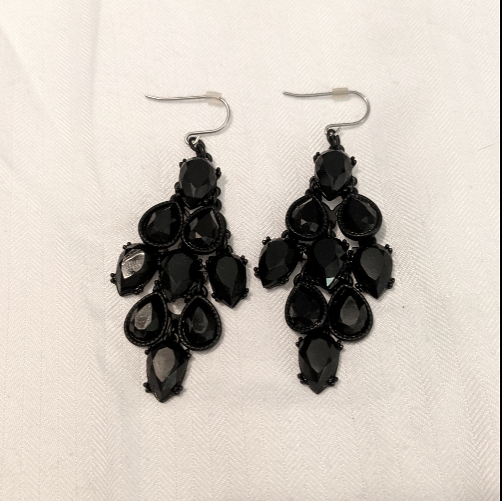 Black Chandelier Earrings